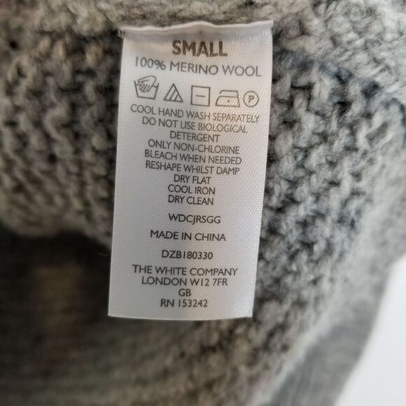 White Label The White Company Women Merino Wool Turtle Neck Sweater Sz S Gray - Picture 8 of 8